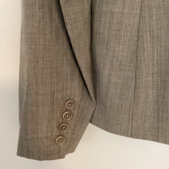 Banana Republic Tan Beige Single Breast 2 Button Blazer Wool Stretch Women 12 - Picture 4 of 7